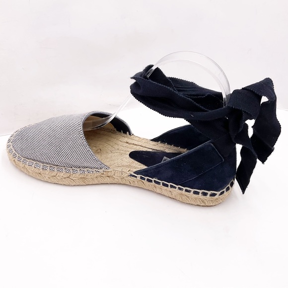 {Vince} Canvas & Suede Espadrilles Ankle Tie Navy - Picture 3 of 16